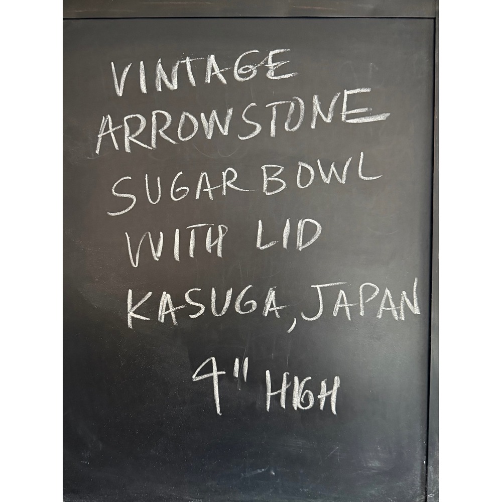 Vintage Arrow Stone Navajo Blue Sugar Bowl with Lid Kasuga Japan Stoneware 4" - Picture 4 of 4